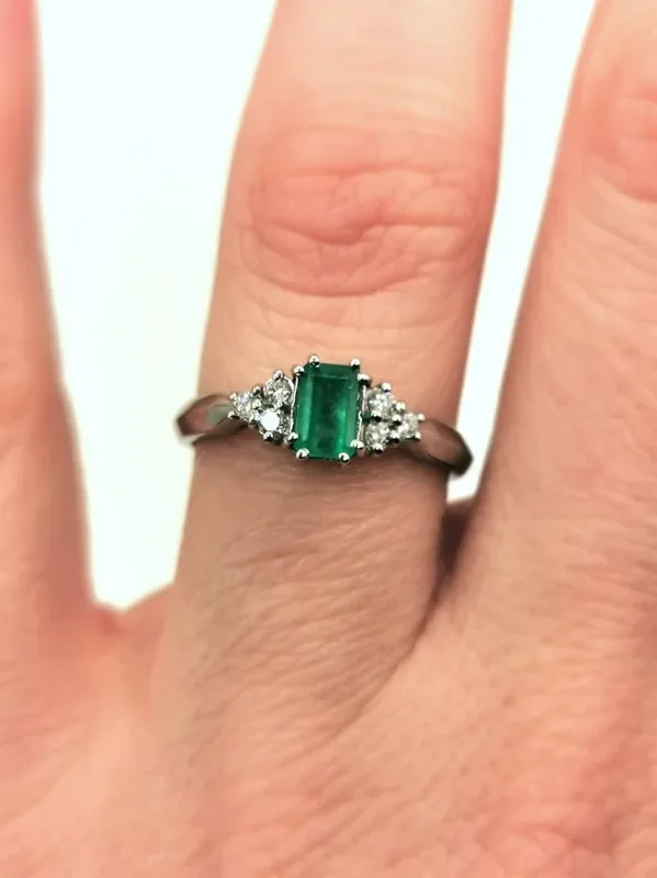 0,42/76 Colombian Emerald 18k Solid Gold Ring Colombian Emerald Colombian