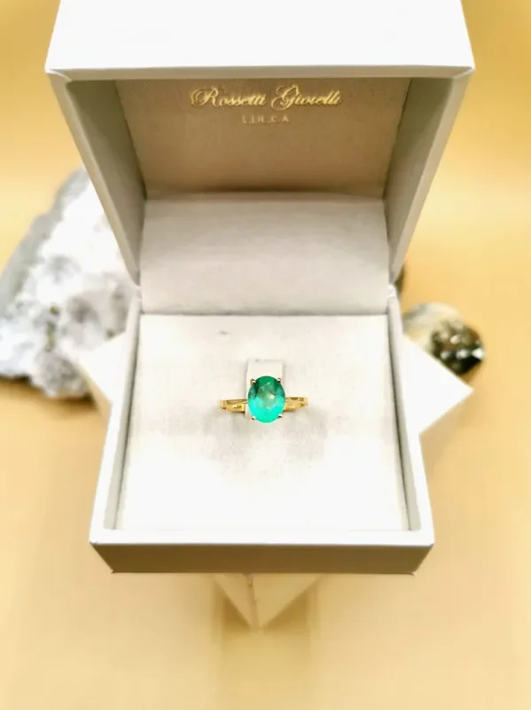 1,79ct Colombian Emerald 18k Solid Gold Ring Ref 28/32 Colombian Emerald na
