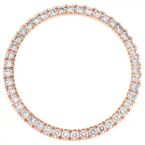10K Rose Gold Custom U-Cut Diamond Bezel Fits Rolex Day-Date 36mm Watch 1.95 CT.