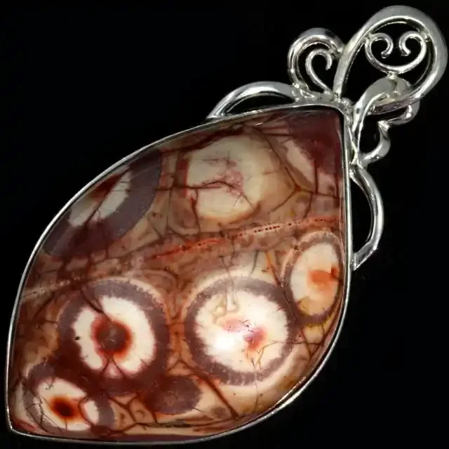 116.20 CTS BIRDS EYE JASPER MEXICO PENDANT SILVER STAMPED [SJ4729]