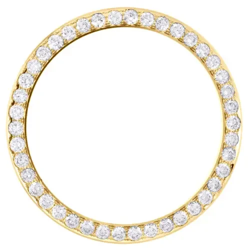 14K Yellow Gold Rolex DateJust 36 Bead Set Diamond Bezel Fits 36mm Watch 2.10 CT