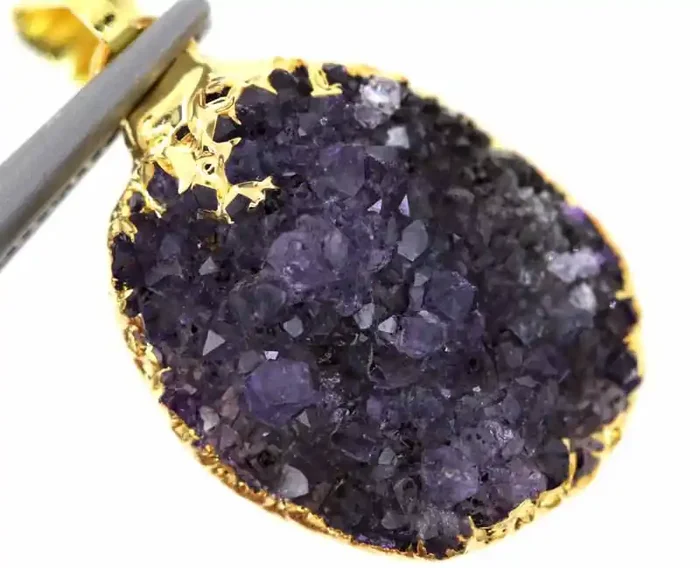 15.60 CTS AMETHYST CRYSTAL GOLD PLATED PENDANT SG-3104