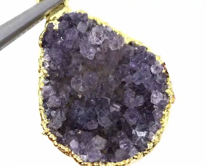 16.60 CTS AMETHYST CRYSTAL GOLD PLATED PENDANT SG-3119