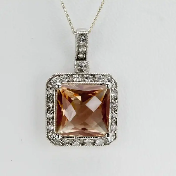 2.9ct Peach Square Oregon Sunstone Pendant (S299P)