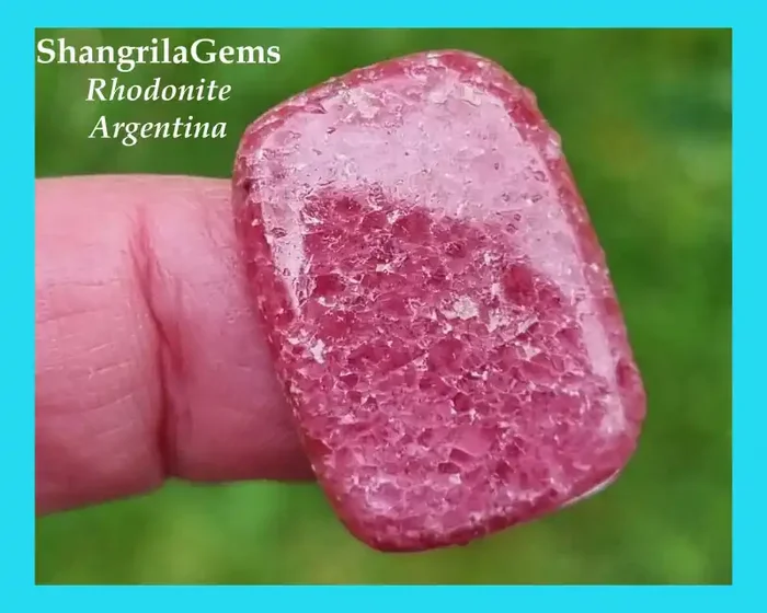 25mm Rhodonite cabochon cushion oblong rectangle 30ct 25 BY 18