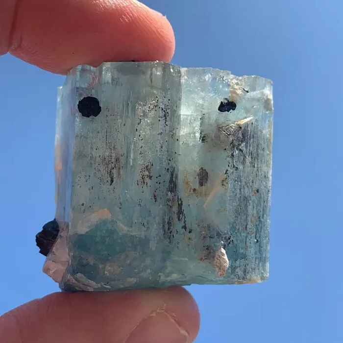 45 g Aquamarine with Black Tourmaline and Feldspar from Erongo Mountains, Namibia
