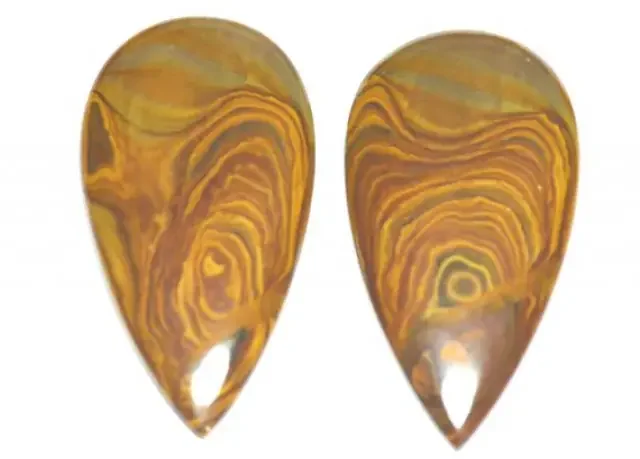 Biggs Jasper cabochon pair drop shape