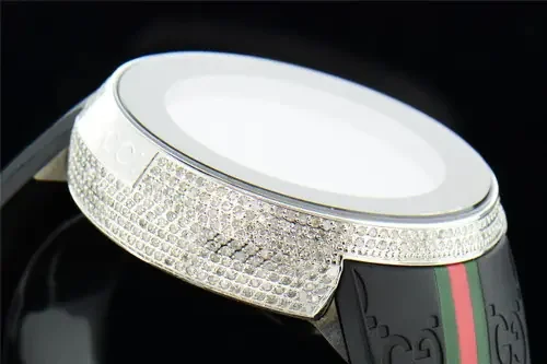 Brand New Mens I-Gucci Digital White Diamond Watch 2.50 CT. YA114207
