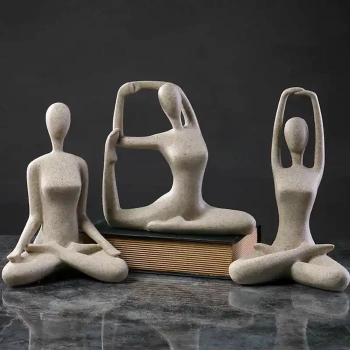 Buddha Stones Abstract Yoga Meditating Exercise Resin Spiritual Figurine Sculpture Desk Decoration