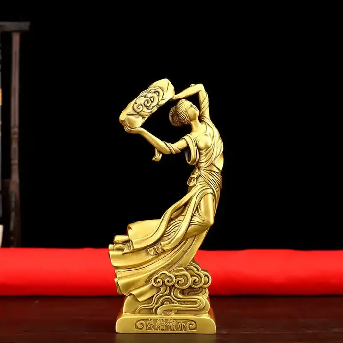Buddha Stones Bodhisattva Nuwa Mends The Sky Protection Copper Statue Decoration