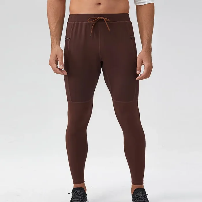 Buddha Stones High Waist Quick Dry Breathable Fitness Men‘s Leggings Pants With Zipper Pocket