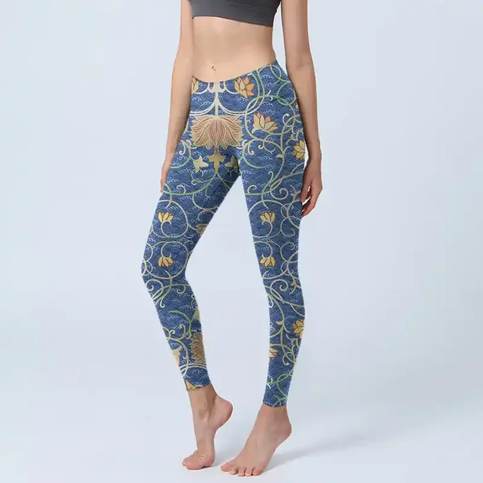 Buddha Stones Lotus Flowers Print Gym Leggings Women‘s Yoga Pants