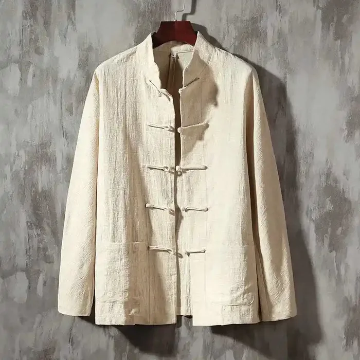 Buddha Stones Stand Collar Tang Suit Casual Shirt
