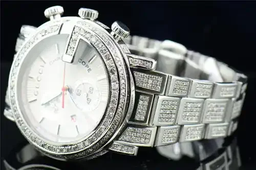 Diamond Gucci Watch Ya101339 Mens 16.50 CT Custom G Bezel Fully Iced Band