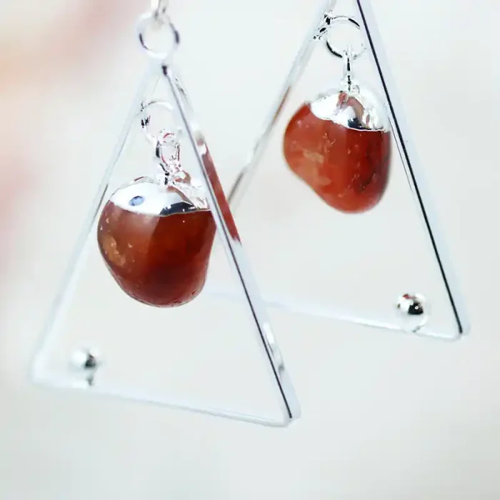 Earth Design Polished Carnelian Gemstone Earrings BR 2702