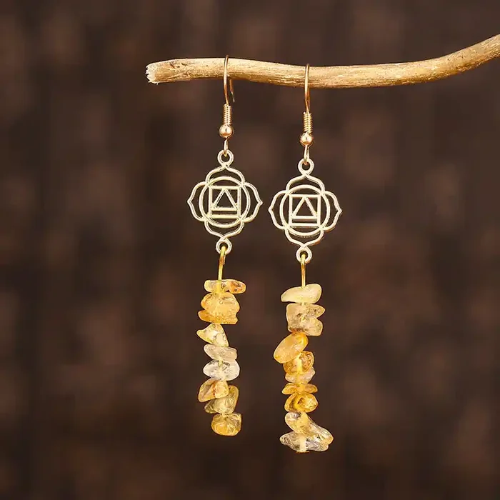 Healing Crystals Zen Cairn Confidence Earrings (Extra 30% Off USE CODE FS30)