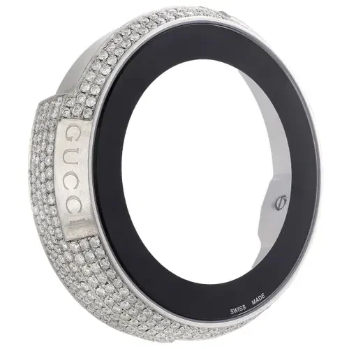 Mens 5 Row Custom Digital I-Gucci White Diamond Watch Case Ya114202 3.50 CT.