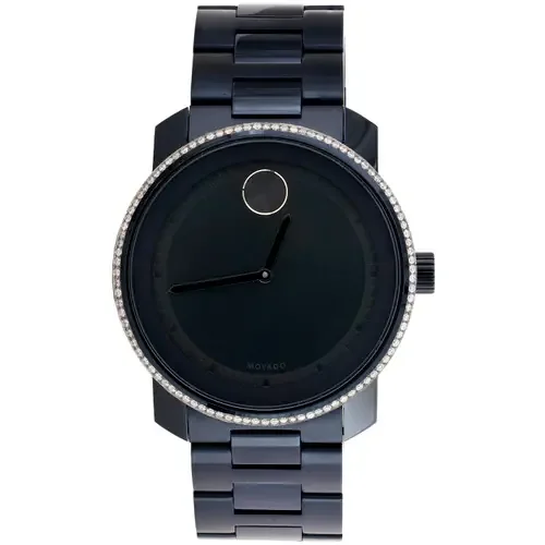 Movado 3600296 Diamond Watch Bold Metals 42.5mm Navy Blue Steel Ink Dial 0.75 CT