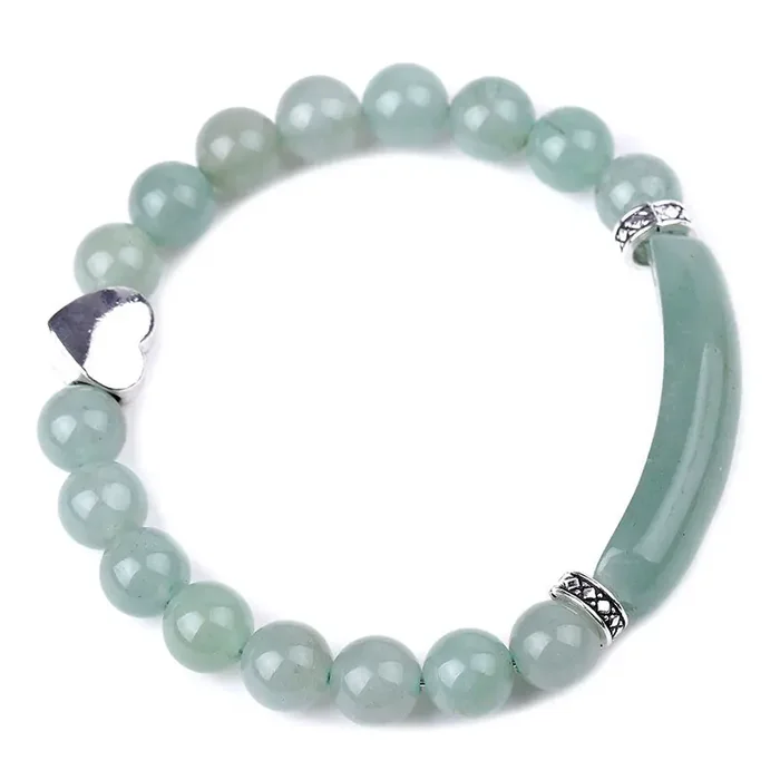 Natural Crystal Beads Unisex Heart Bracelet (Extra 30% Off USE CODE FS30)