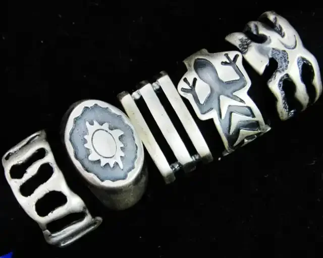 Pewter Rings 5 Mixed designs PE44