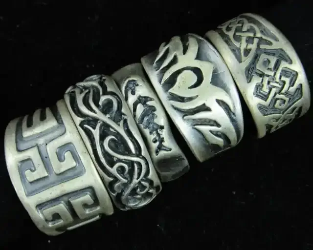 Pewter Rings 5 Mixed designs PE62