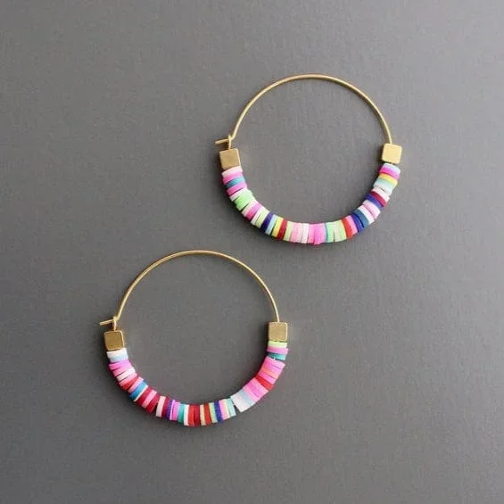 Rainbow Hoop Earrings