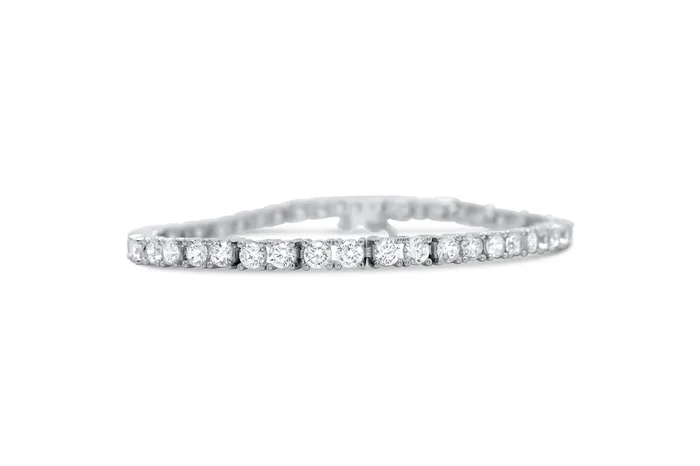 RHODIUM PLATED STERLING SILVER 3MM CZ TENNIS BRACELET