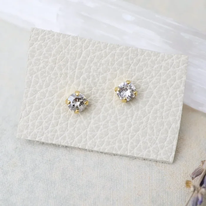 Round Moonlight Post Earrings – Gold Plate