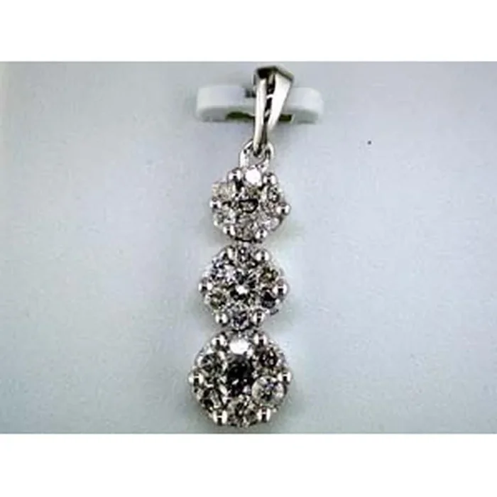 Royal 14K White Gold 0.50 Carat Round Cut Diamond Pendant