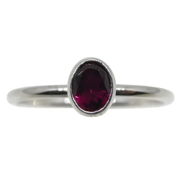 Tourmaline Stacker Ring set in 10k White Gold