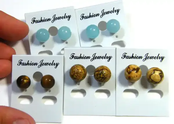 TRADE PARCEL FIVE GEMSTONE EARRINGS AG 131