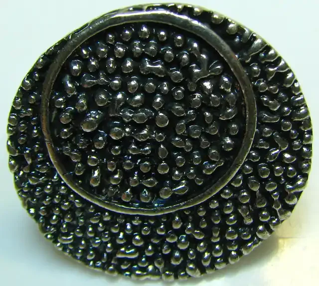 TRIBAL DESIGN SILVER RING WITH ADJUSTABLE BAND