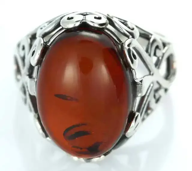 UNISEX AMBER SILVER 10 RINGS SIZE 34.30 CTS [SJ1448]