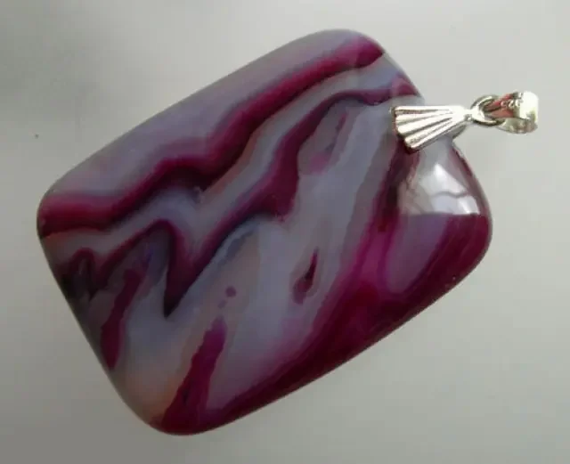 VERY NICE NATURAL AGATE PENDANT set with sterling silver 40,00×30,00 MM