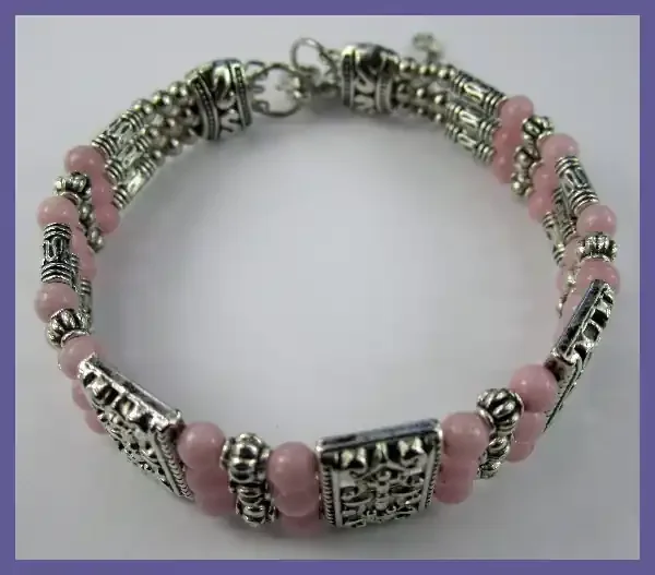 VERY PRETTY AGATE SILVERPLATE BRACELET/BANGLE