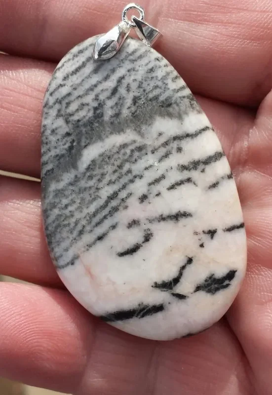ZEBRA JASPER PENDANT 2 1/4 INCH LENGTH MULTI COLOR